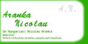 aranka nicolau business card